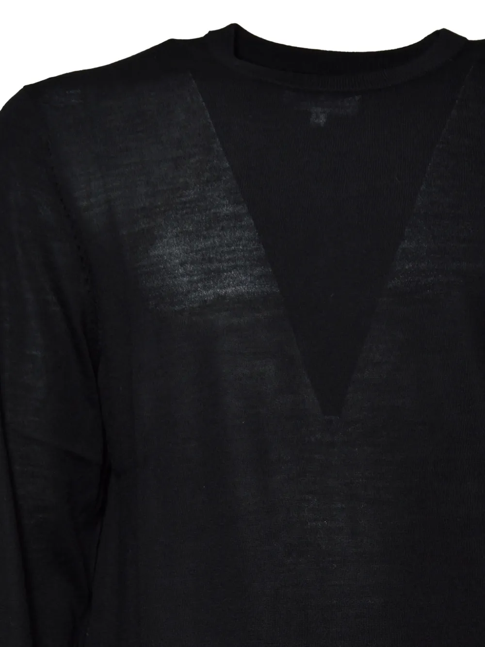 MC2 Saint Barth black Regent merino wool crewneck sweater Zwart
