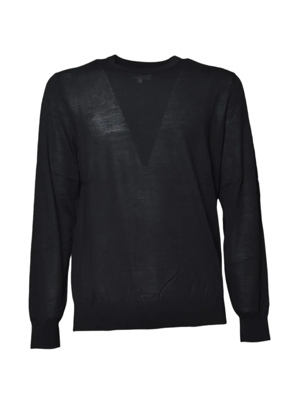 MC2 Saint Barth black Regent merino wool crewneck sweater Zwart