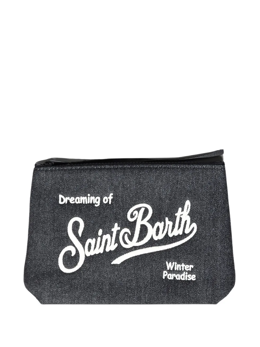 MC2 Saint Barth Aline clutch met geborduurd logo Grijs