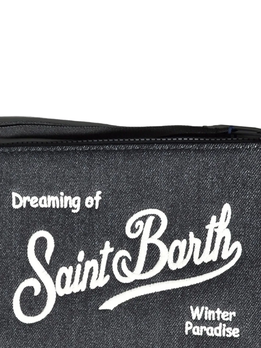 MC2 Saint Barth Aline clutch met geborduurd logo Grijs