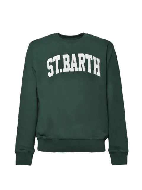 MC2 Saint Barth green Soho cotton sweatshirt with St. Barth print