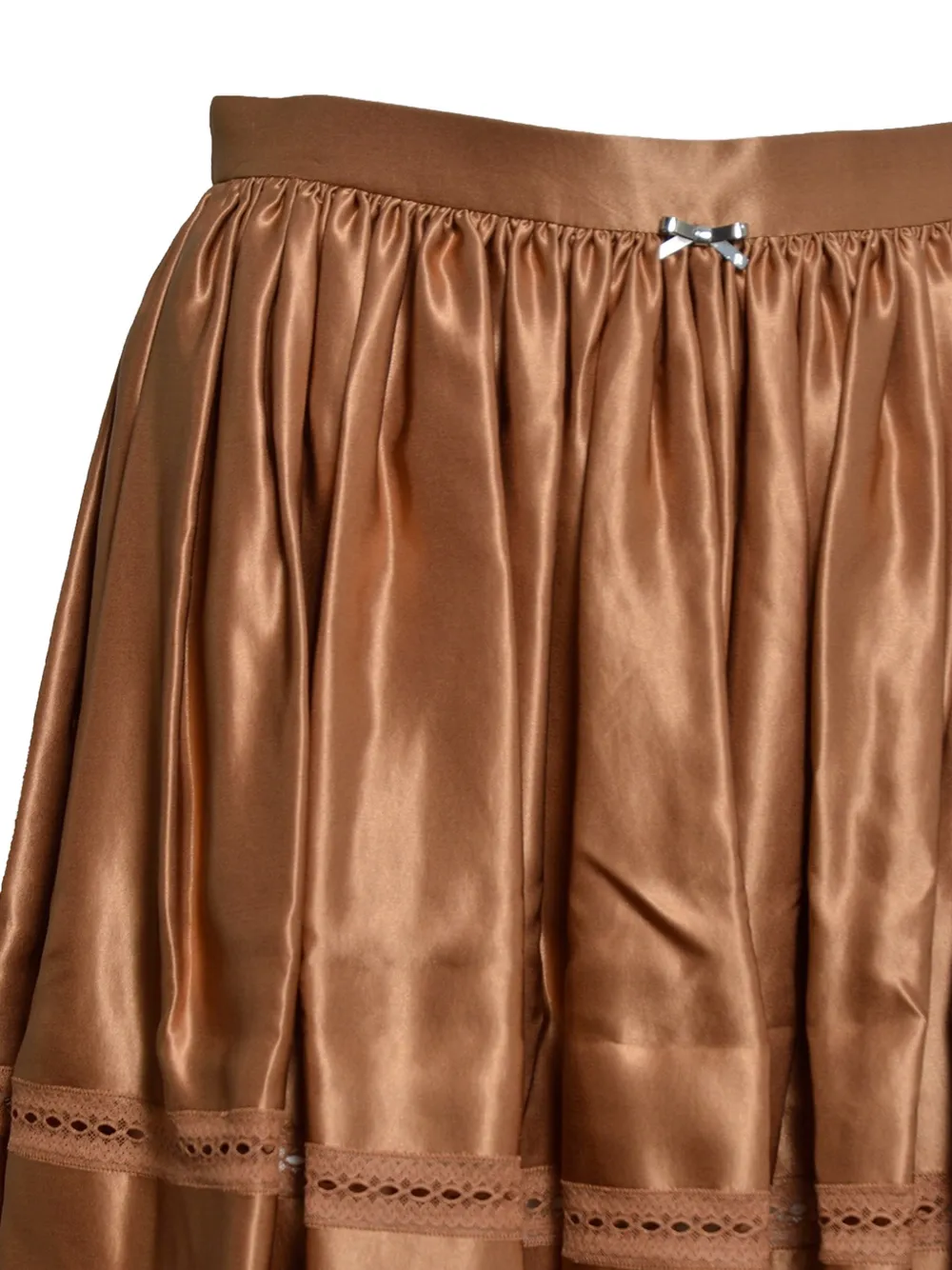 Rabanne lace-trim pleated mini skirt Bruin