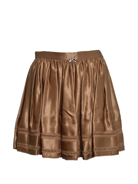 Rabanne lace-trim pleated mini skirt