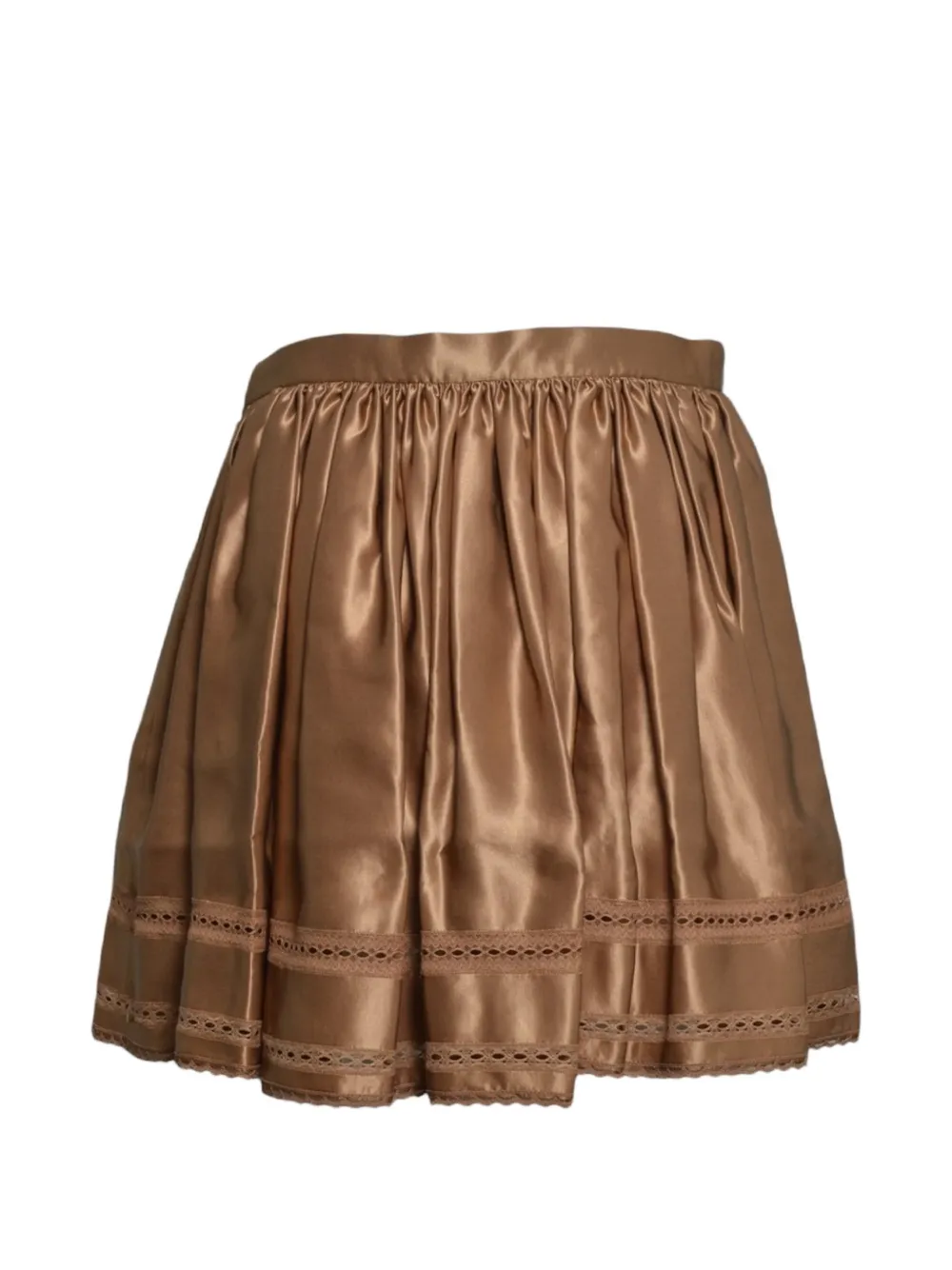 Rabanne lace-trim pleated mini skirt Bruin