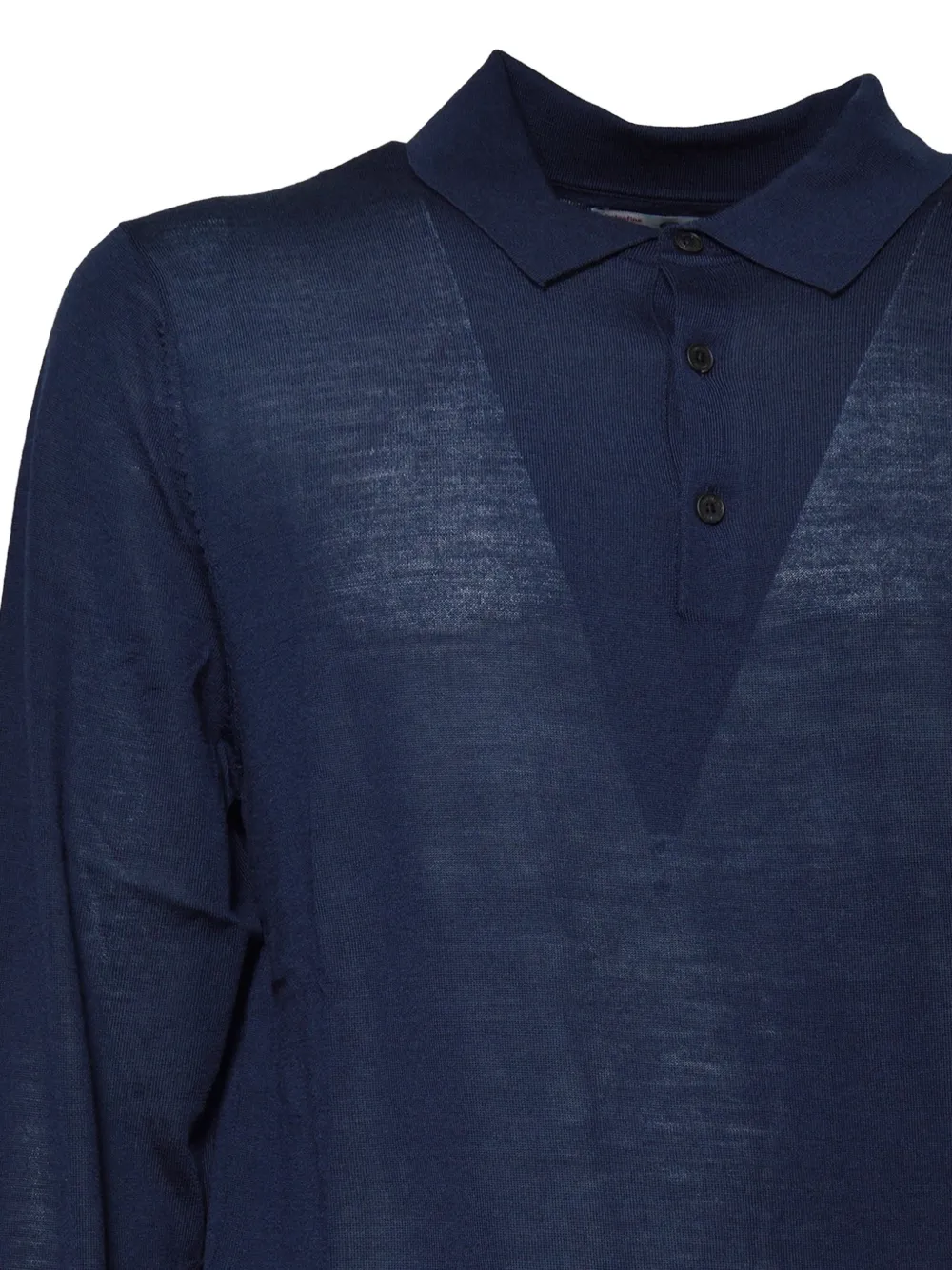 MC2 Saint Barth navy blue Alfie merino wool knit polo shirt Blauw