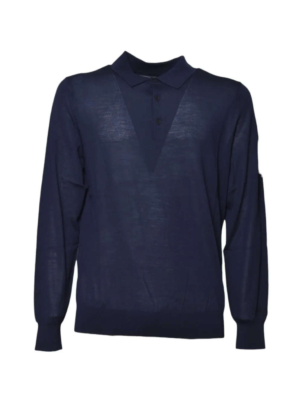 MC2 Saint Barth navy blue Alfie merino wool knit polo shirt Blauw
