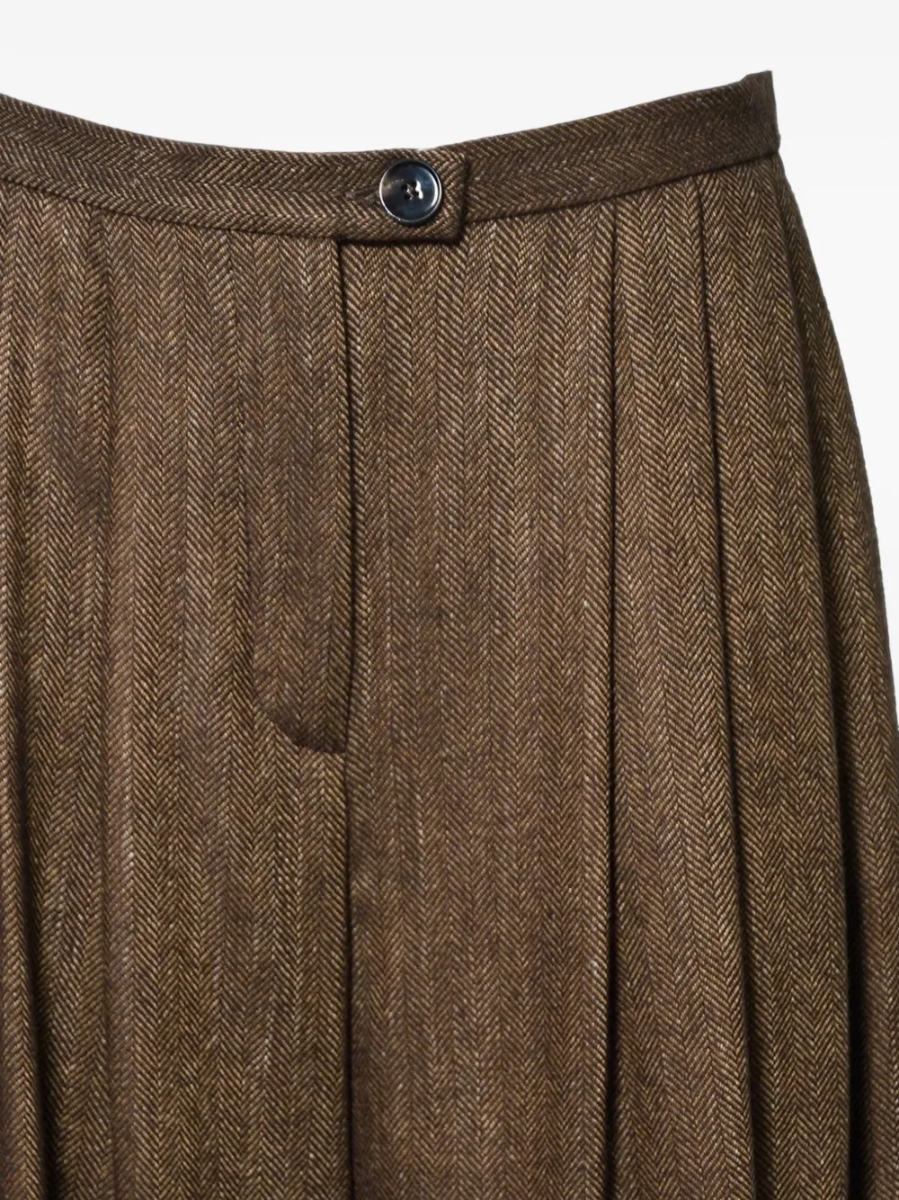 SOLOTRE herringbone-pattern pleated palazzo pants Bruin