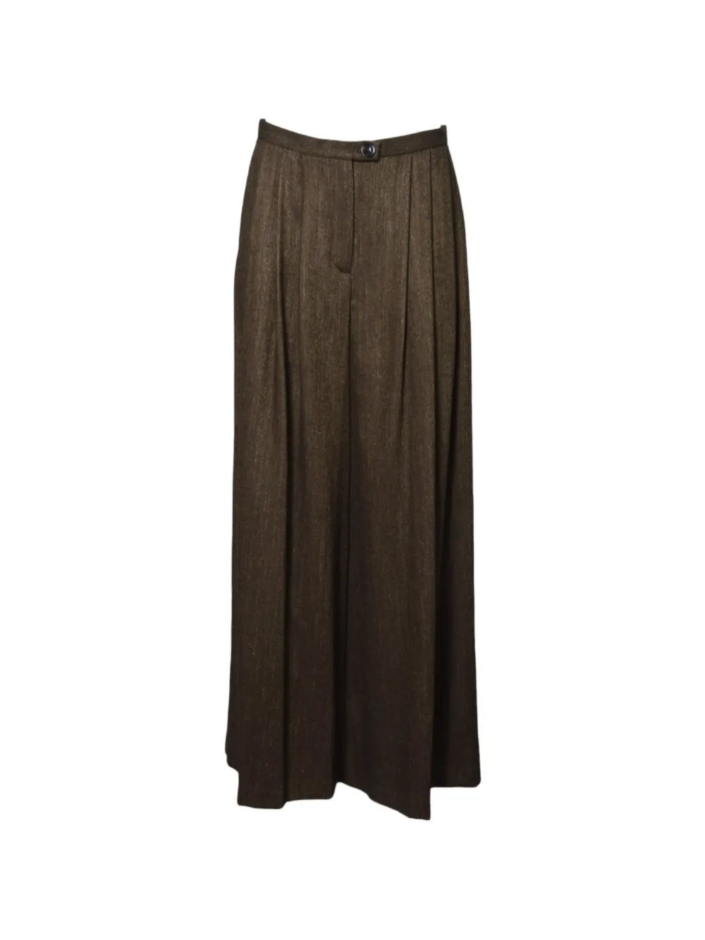 SOLOTRE herringbone-pattern pleated palazzo pants Bruin
