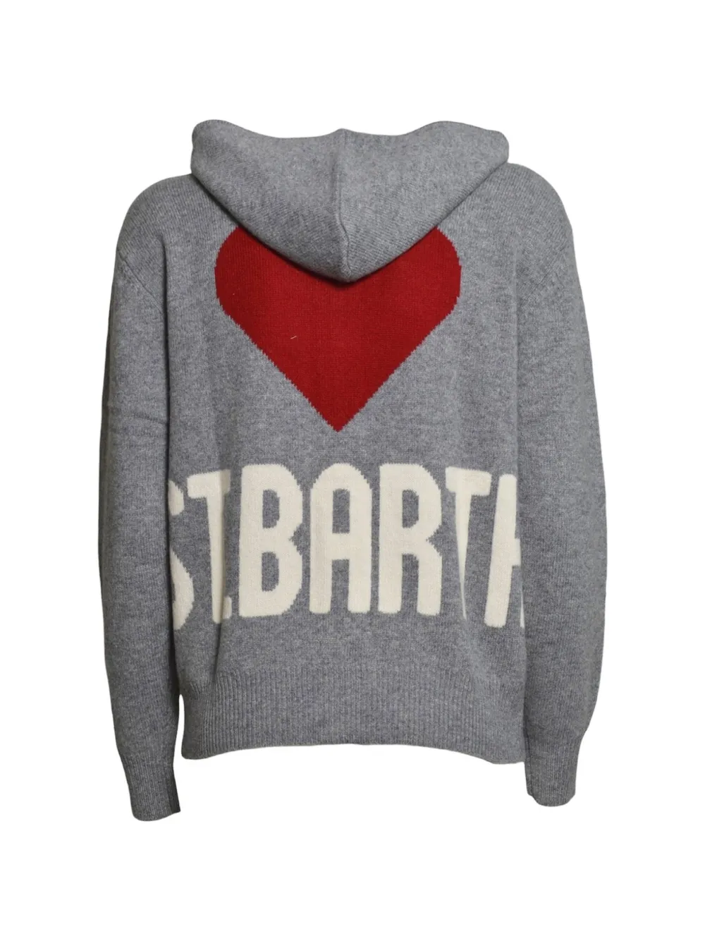 MC2 Saint Barth Kids Kyla heart-intarsia zip-up hoodie Grijs