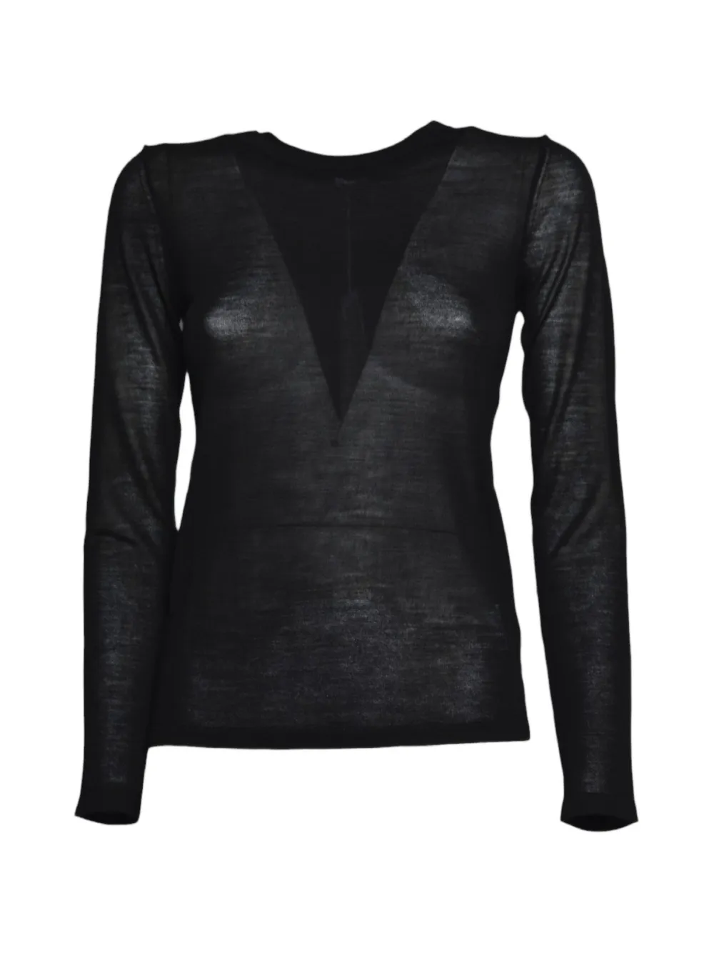 ASPESI V-neck semi-sheer sweater - Schwarz