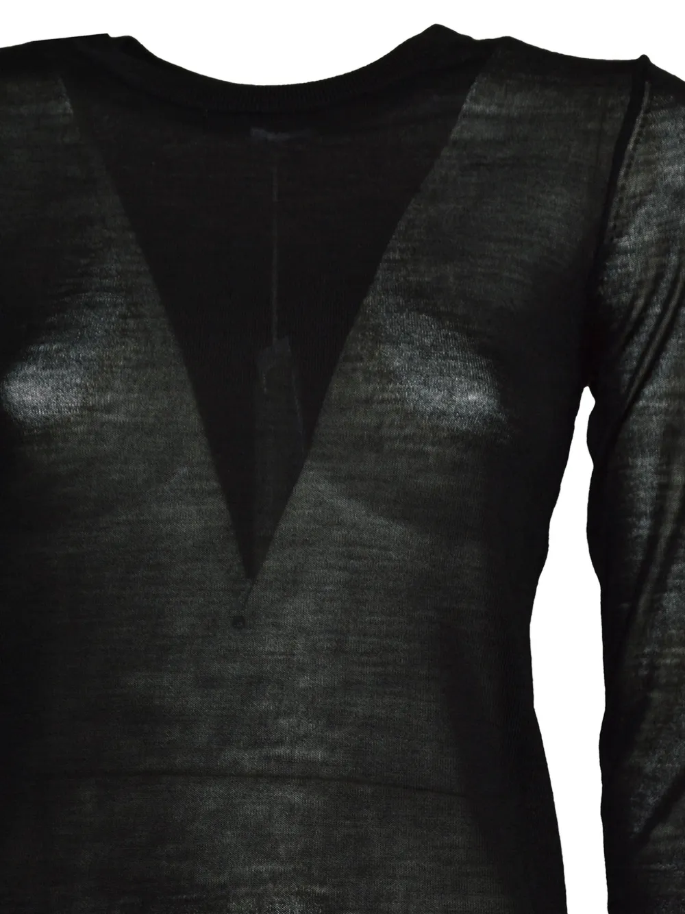 ASPESI V-neck semi-sheer sweater Zwart