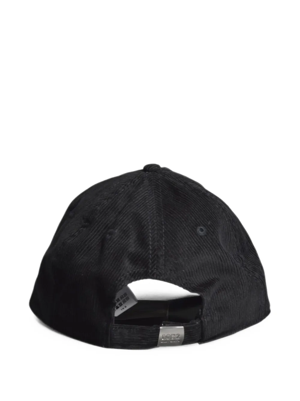 MC2 Saint Barth black baseball corduroy cap with logo embroidery Zwart