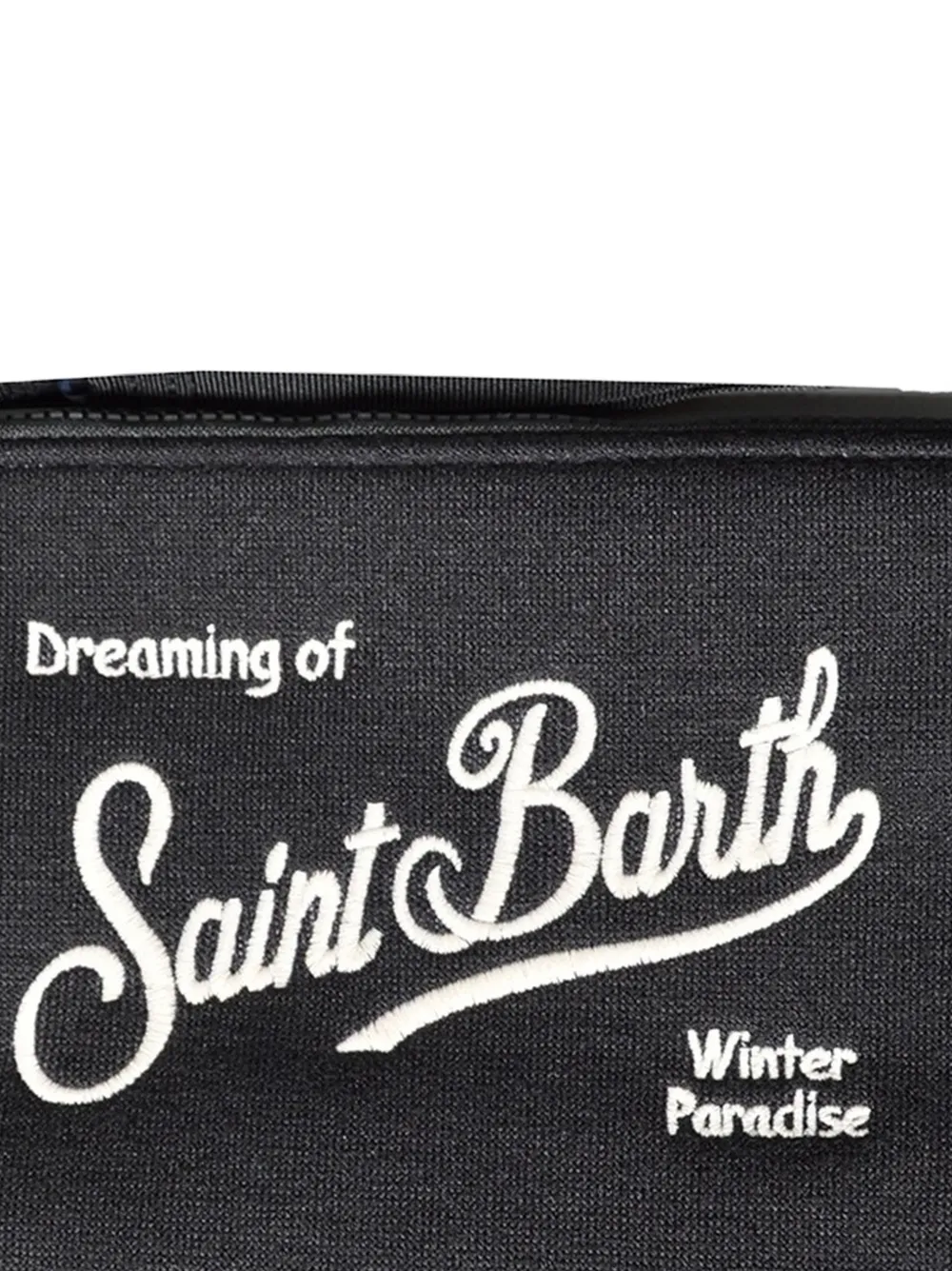 MC2 Saint Barth Aline clutch met geborduurd logo Zwart