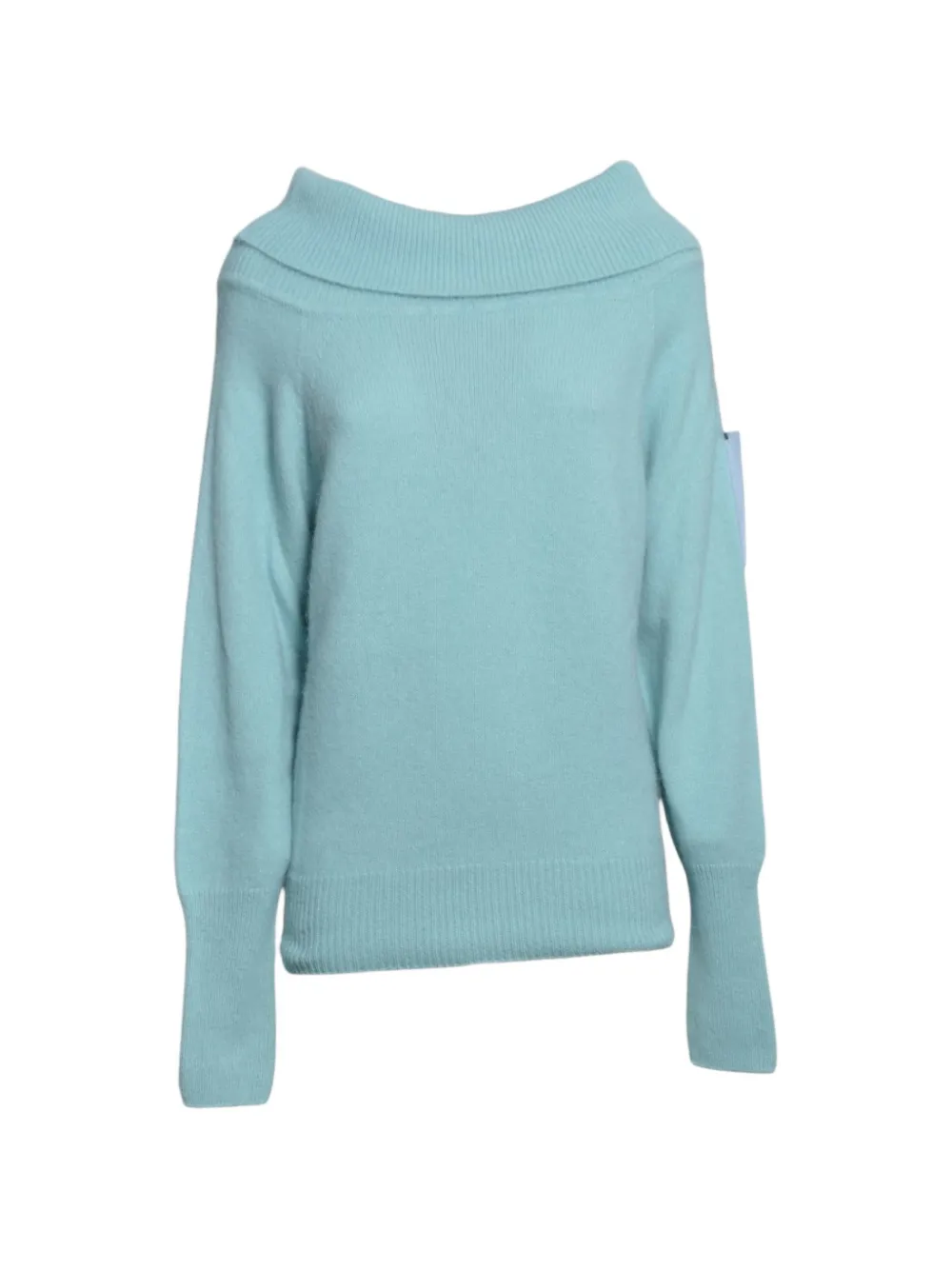 SOLOTRE off-shoulder ribbed-trim sweater - Blu