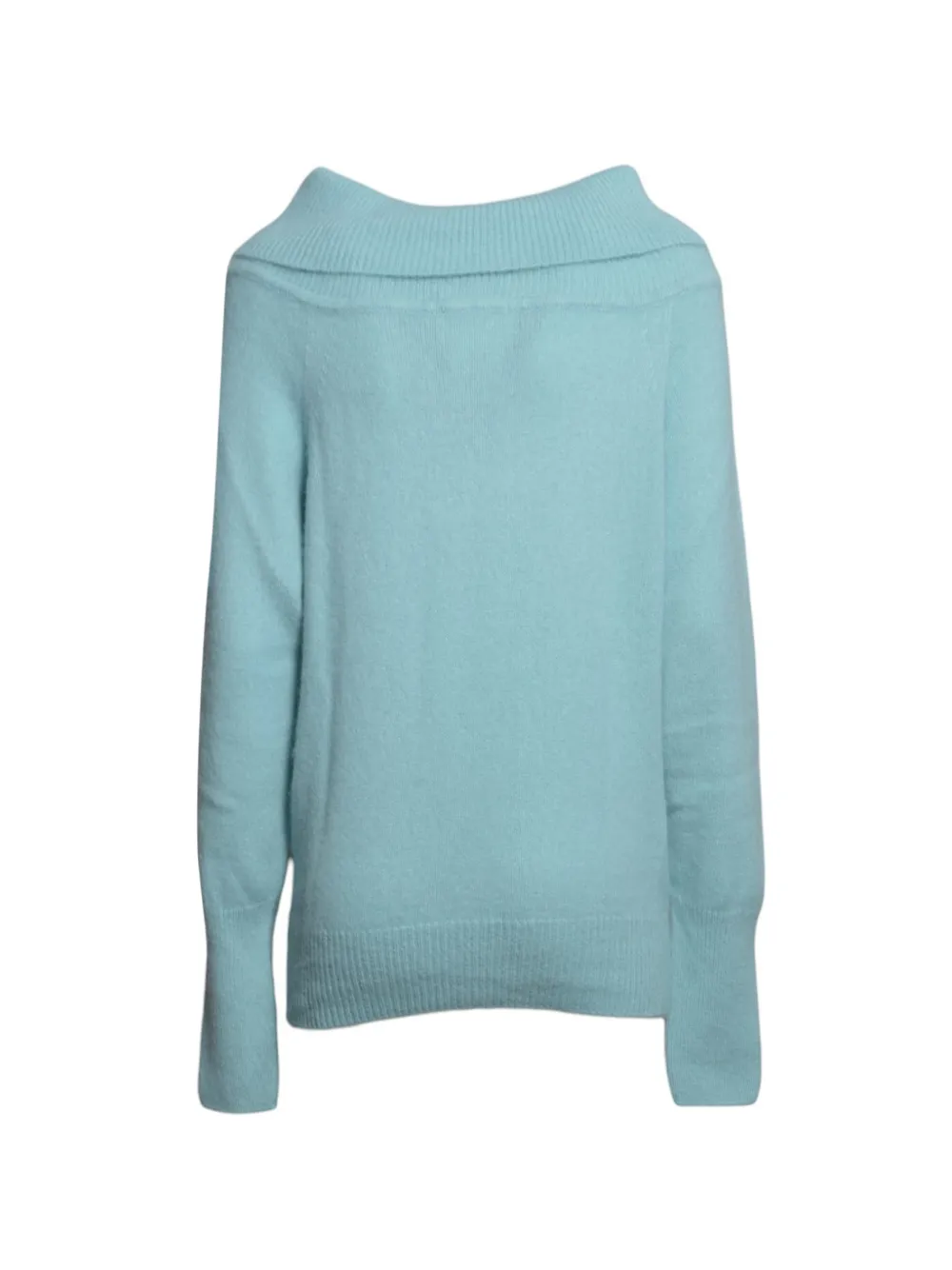SOLOTRE off-shoulder ribbed-trim sweater Blauw