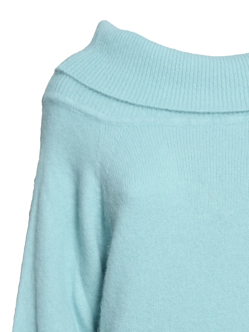 SOLOTRE off-shoulder ribbed-trim sweater Blauw