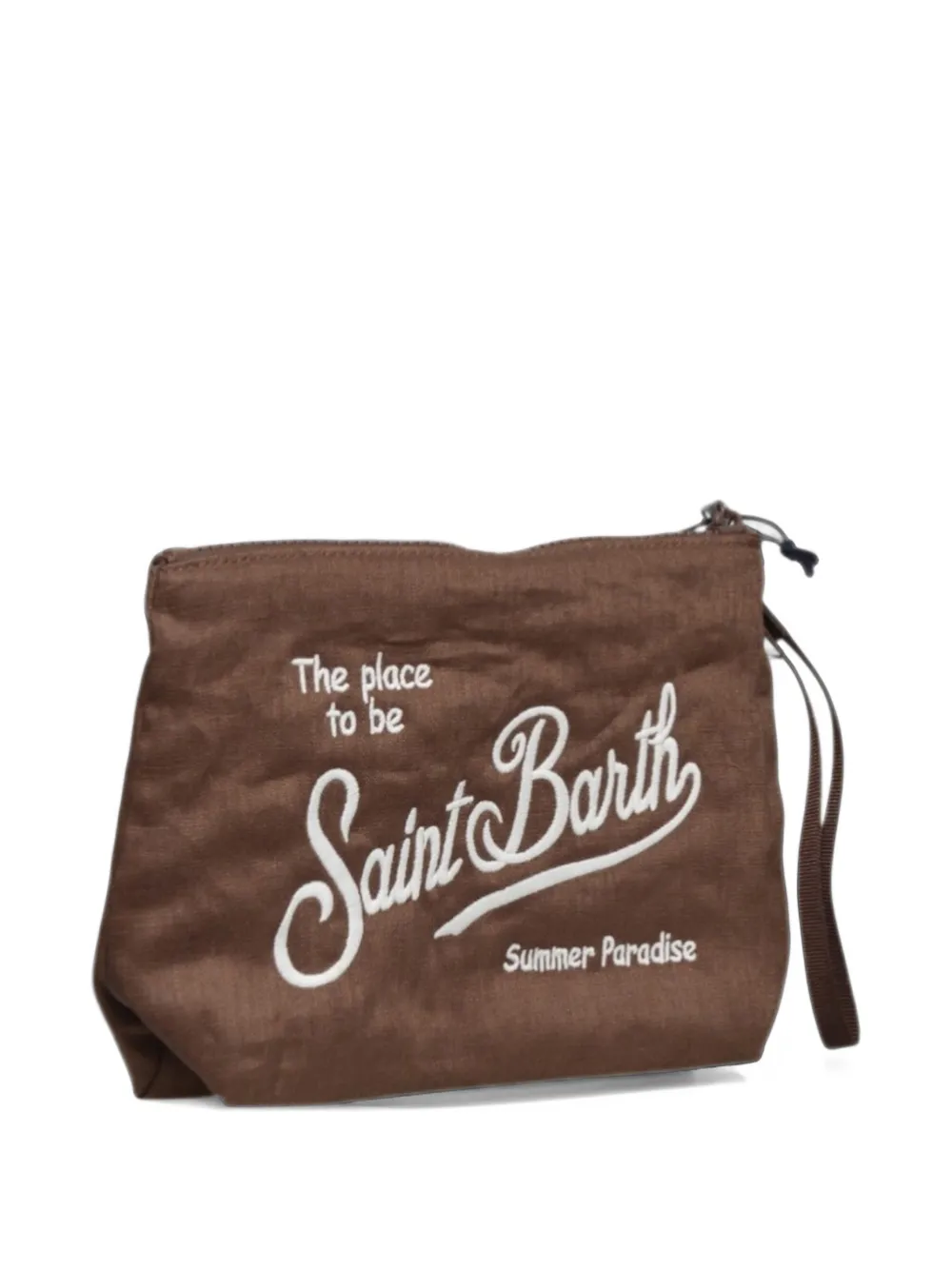 MC2 Saint Barth Aline logo-embroidered clutch bag Bruin