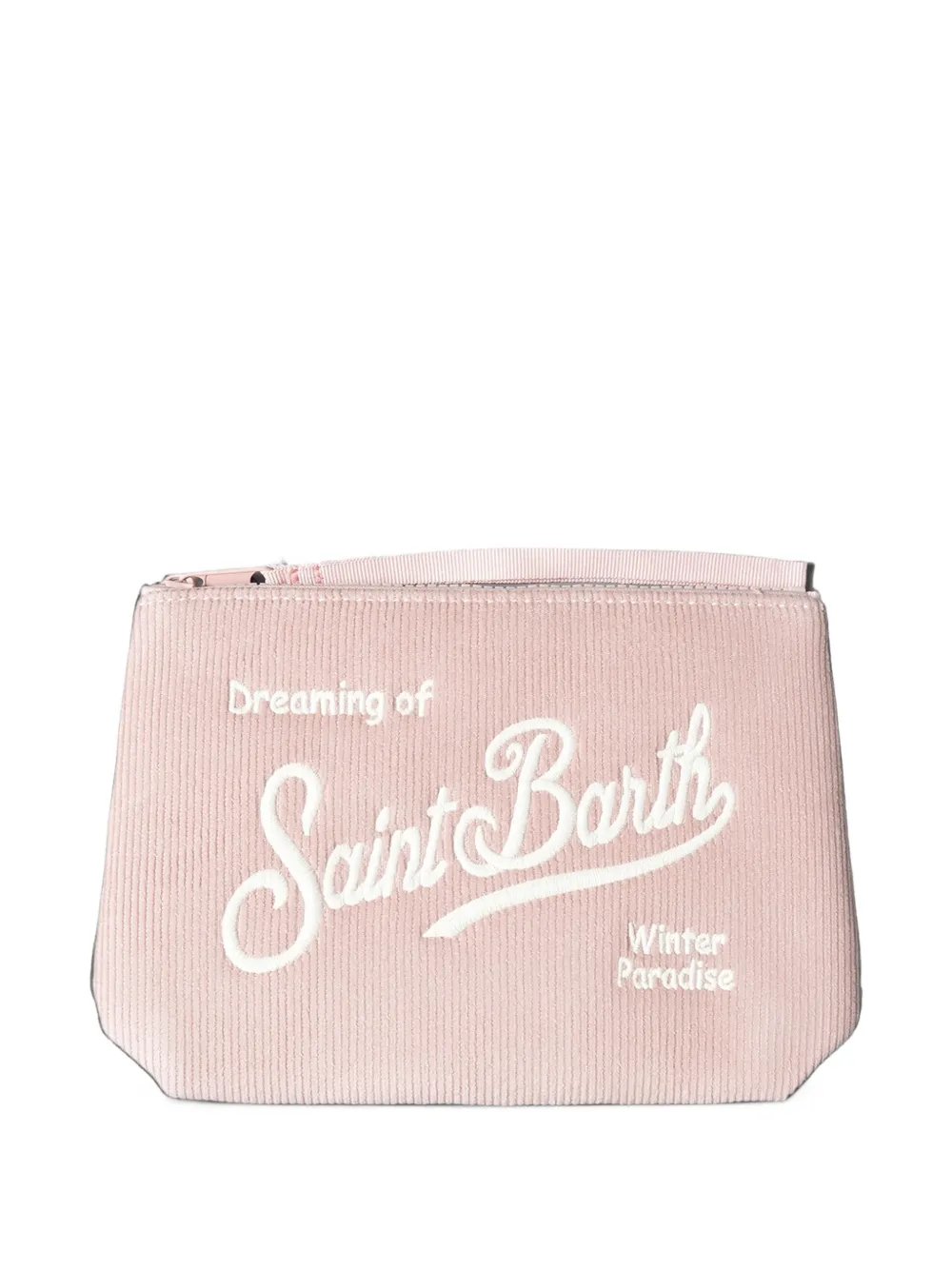 MC2 Saint Barth Kleine Aline ribfluwelen clutch Roze