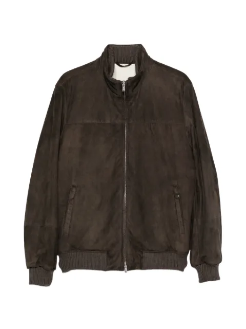 Enrico Mandelli suede-finish zip-up jacket