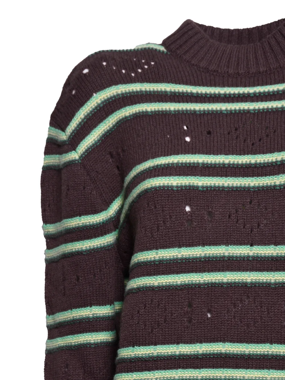 Marni striped distressed-effect sweater Bruin