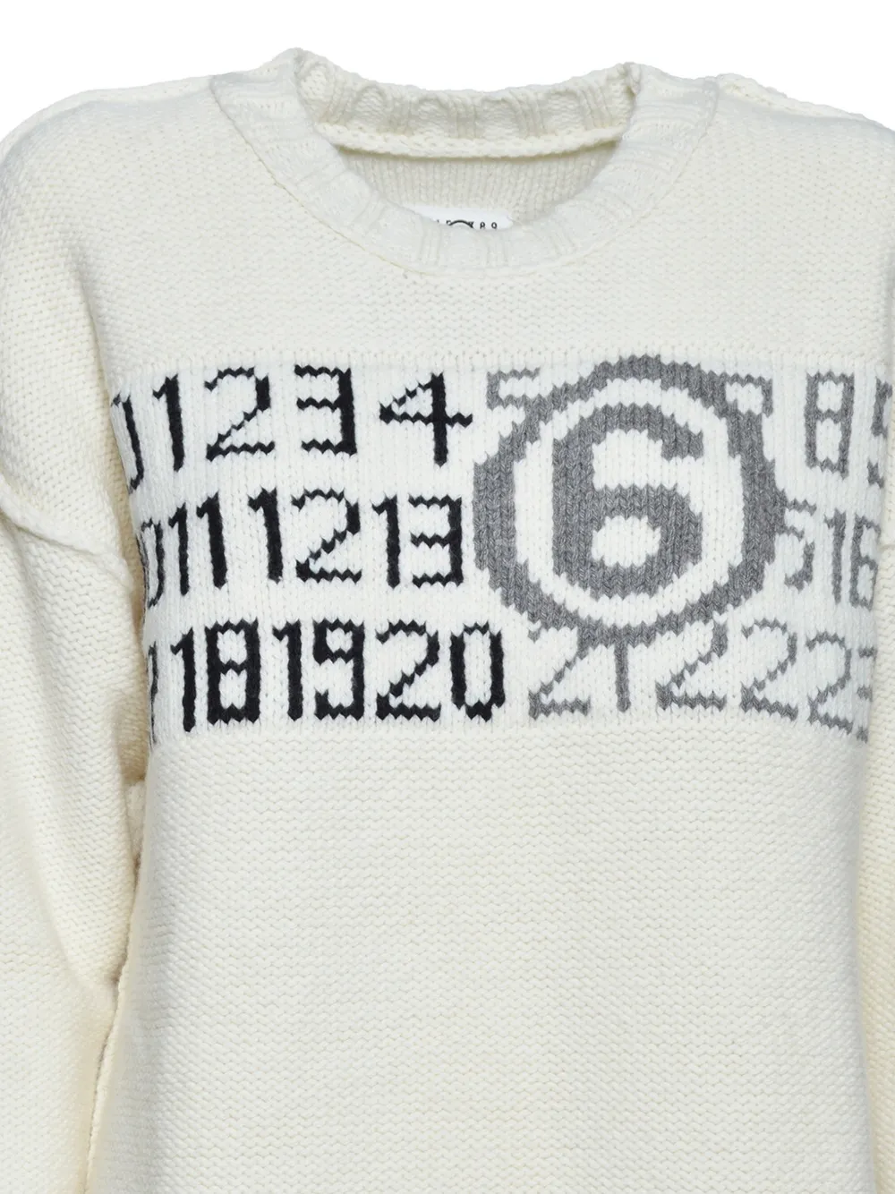 MM6 Maison Margiela Kids Numeric Signature logo sweater Wit