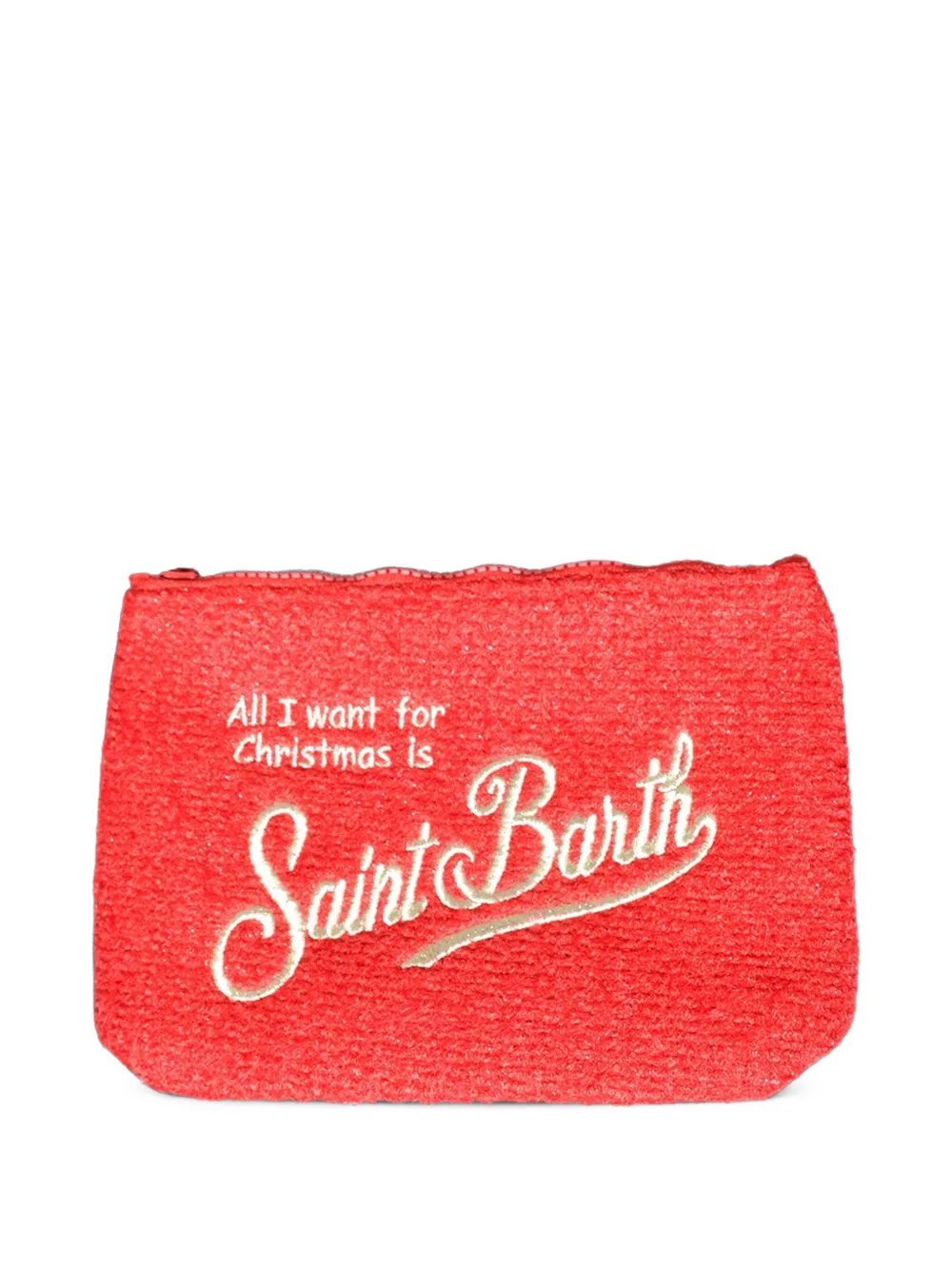 MC2 Saint Barth Kleine Aline clutch met geborduurd logo Rood