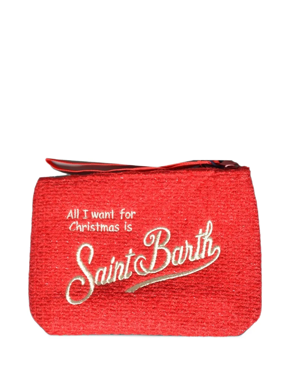 MC2 Saint Barth Kleine Aline clutch met geborduurd logo Rood