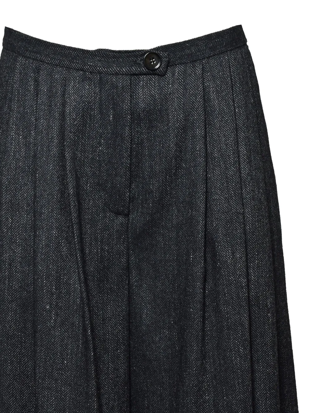 SOLOTRE herringbone-pattern pleated palazzo pants Zwart