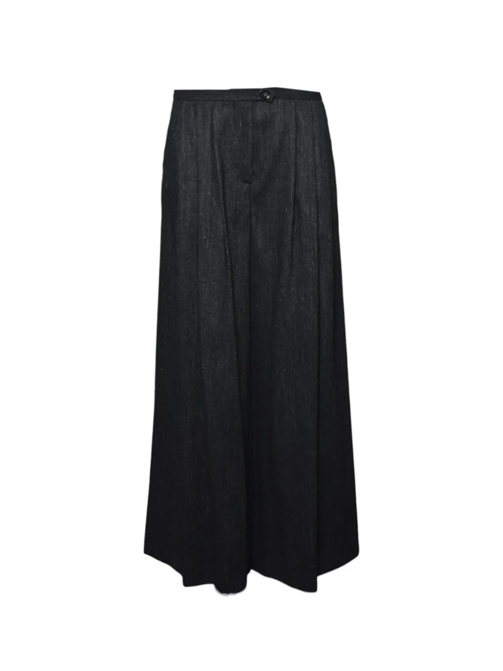 SOLOTRE herringbone-pattern pleated palazzo pants - Schwarz