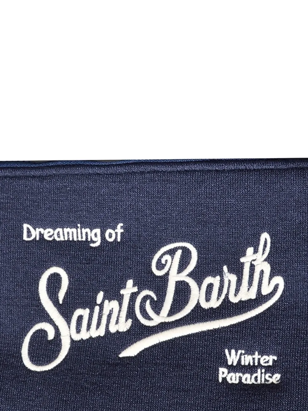 MC2 Saint Barth Aline clutch met geborduurd logo Blauw