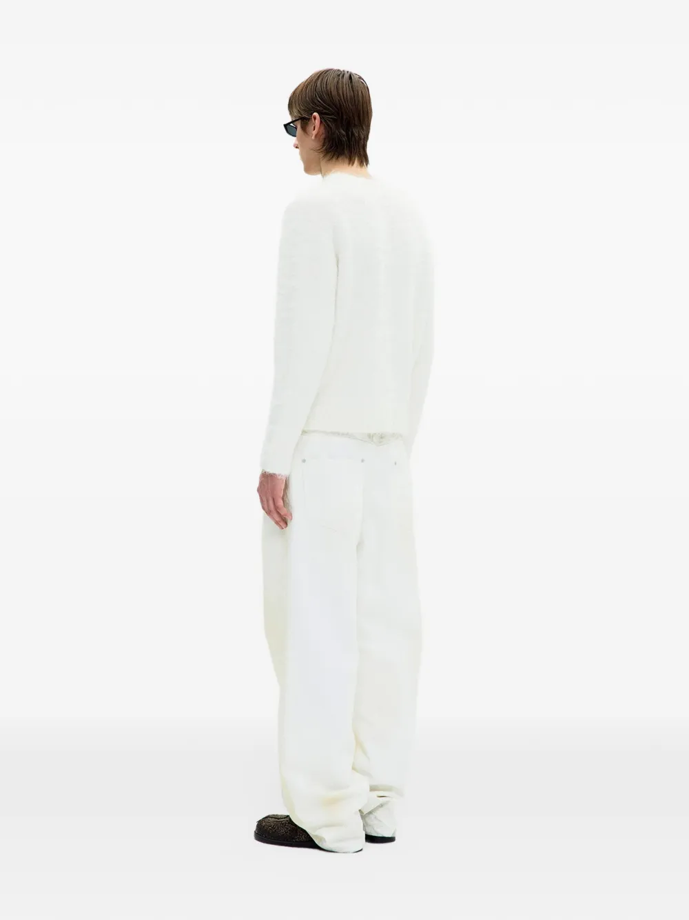 COOR straight-cut washed jeans Wit