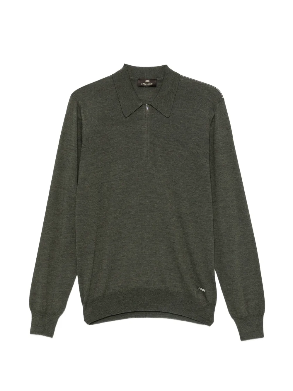 Enrico Mandelli quarter-zip knitted polo shirt - Verde