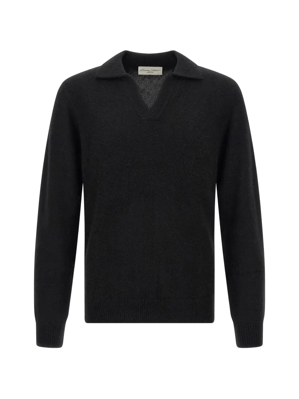 LARMERI STUDIO long-sleeve cashmere polo shirt - Nero