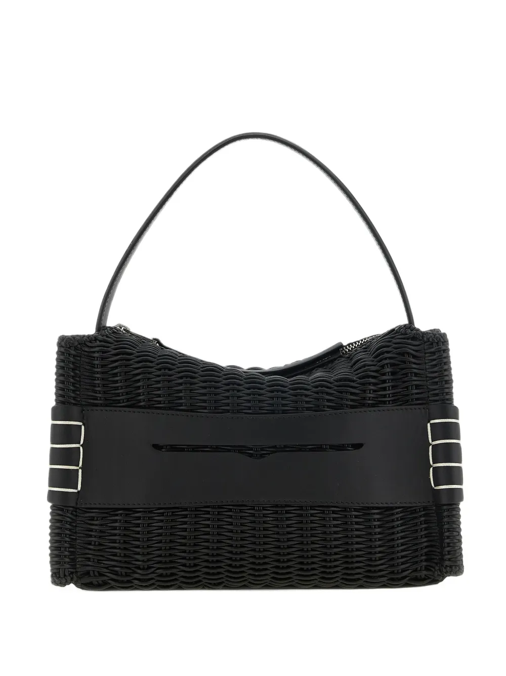JW Anderson Loafer woven leather tote bag Zwart