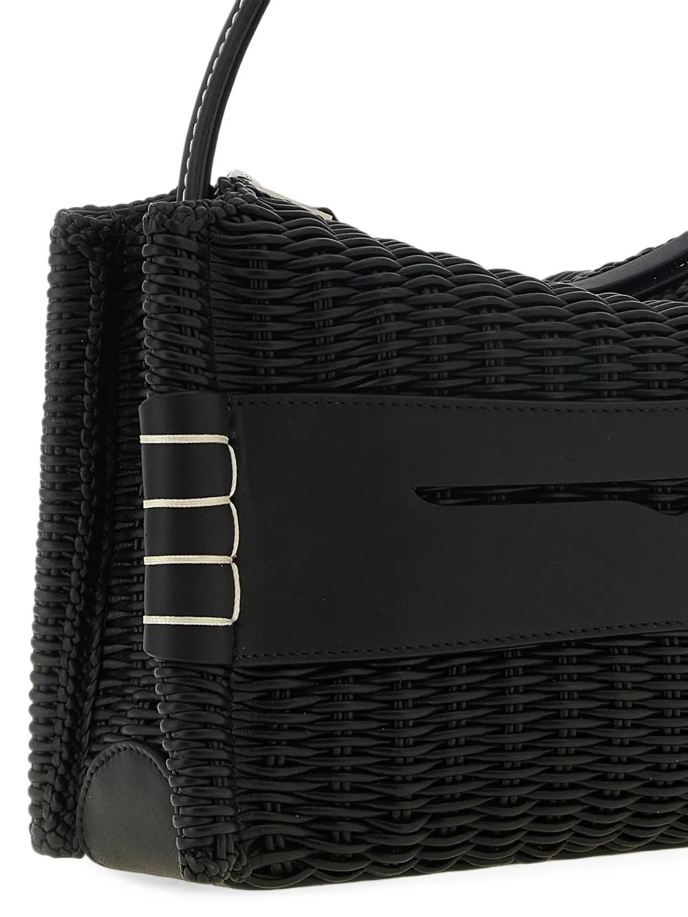 JW Anderson Loafer woven leather tote bag Zwart