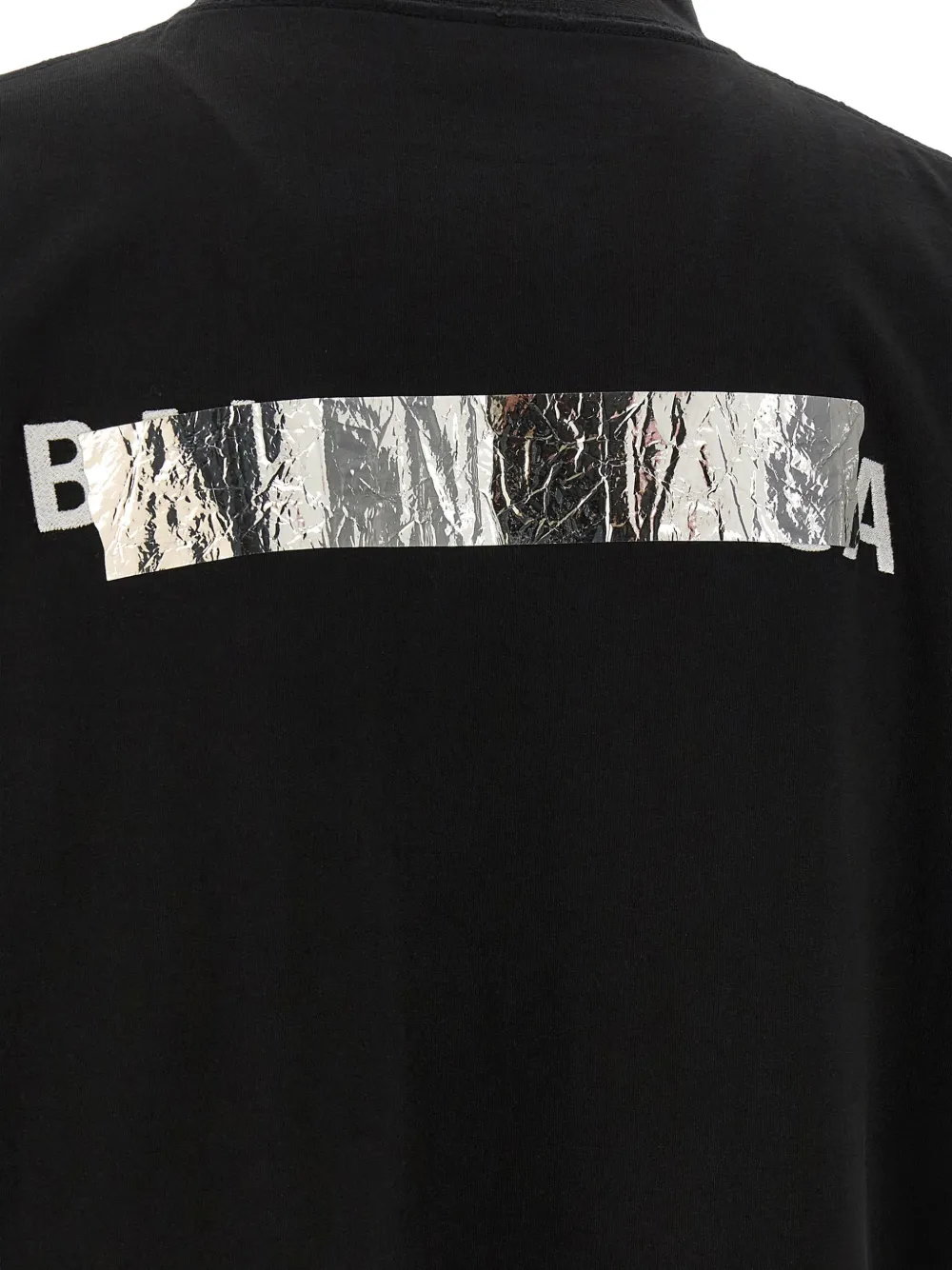 Balenciaga Silver Tape T-shirt Zwart