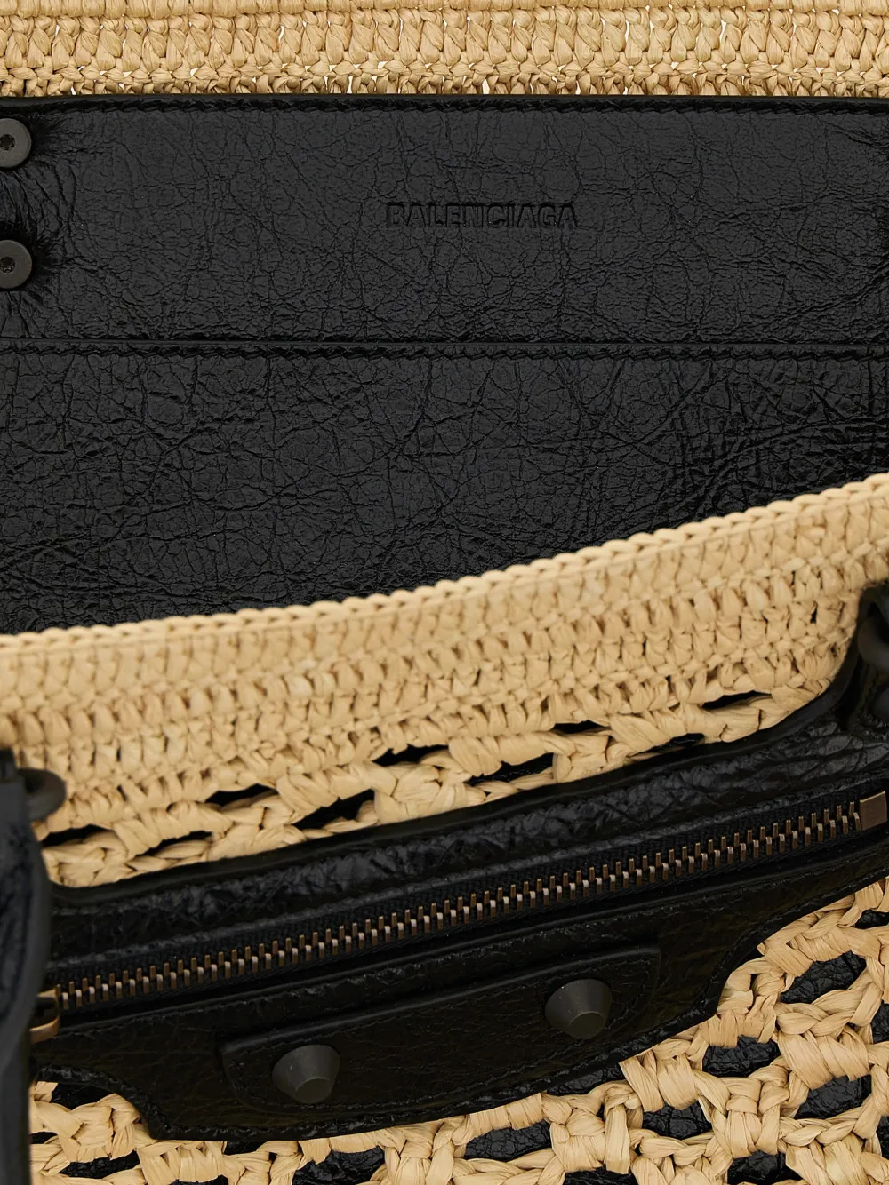 Balenciaga Le City Basket Medium in natural black bag Beige