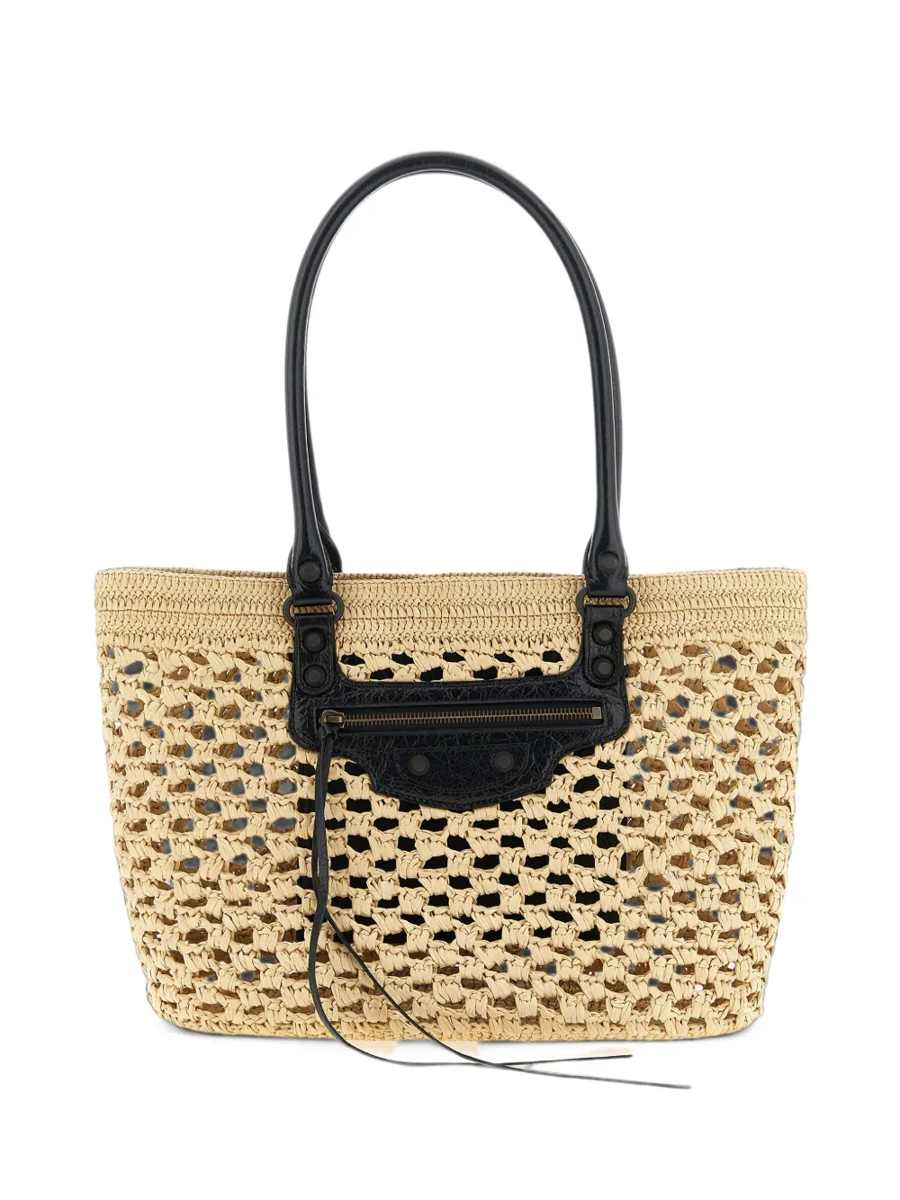 Balenciaga Le City Basket Medium in natural/black bag - Toni neutri