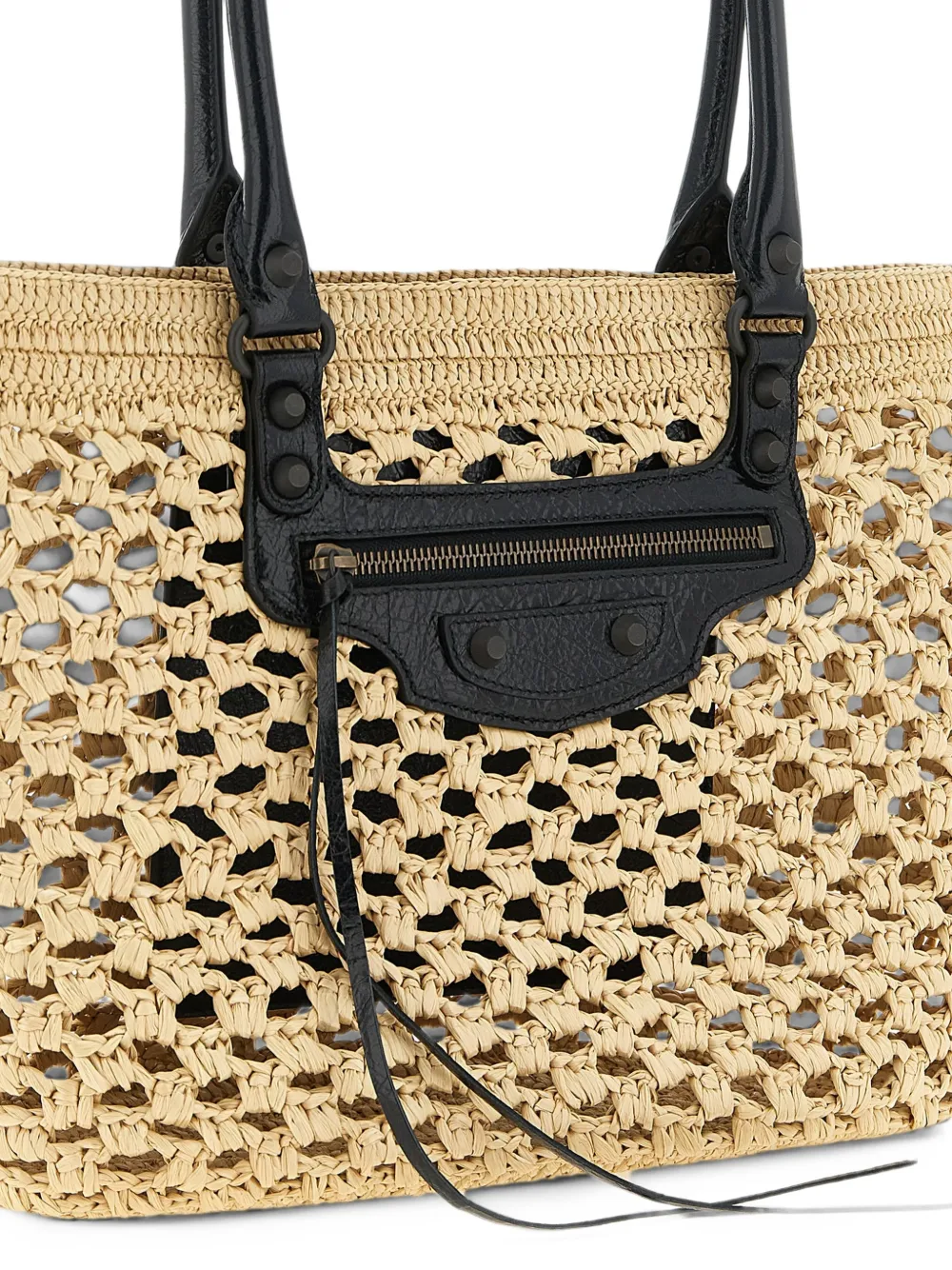 Balenciaga Le City Basket Medium in natural black bag Beige