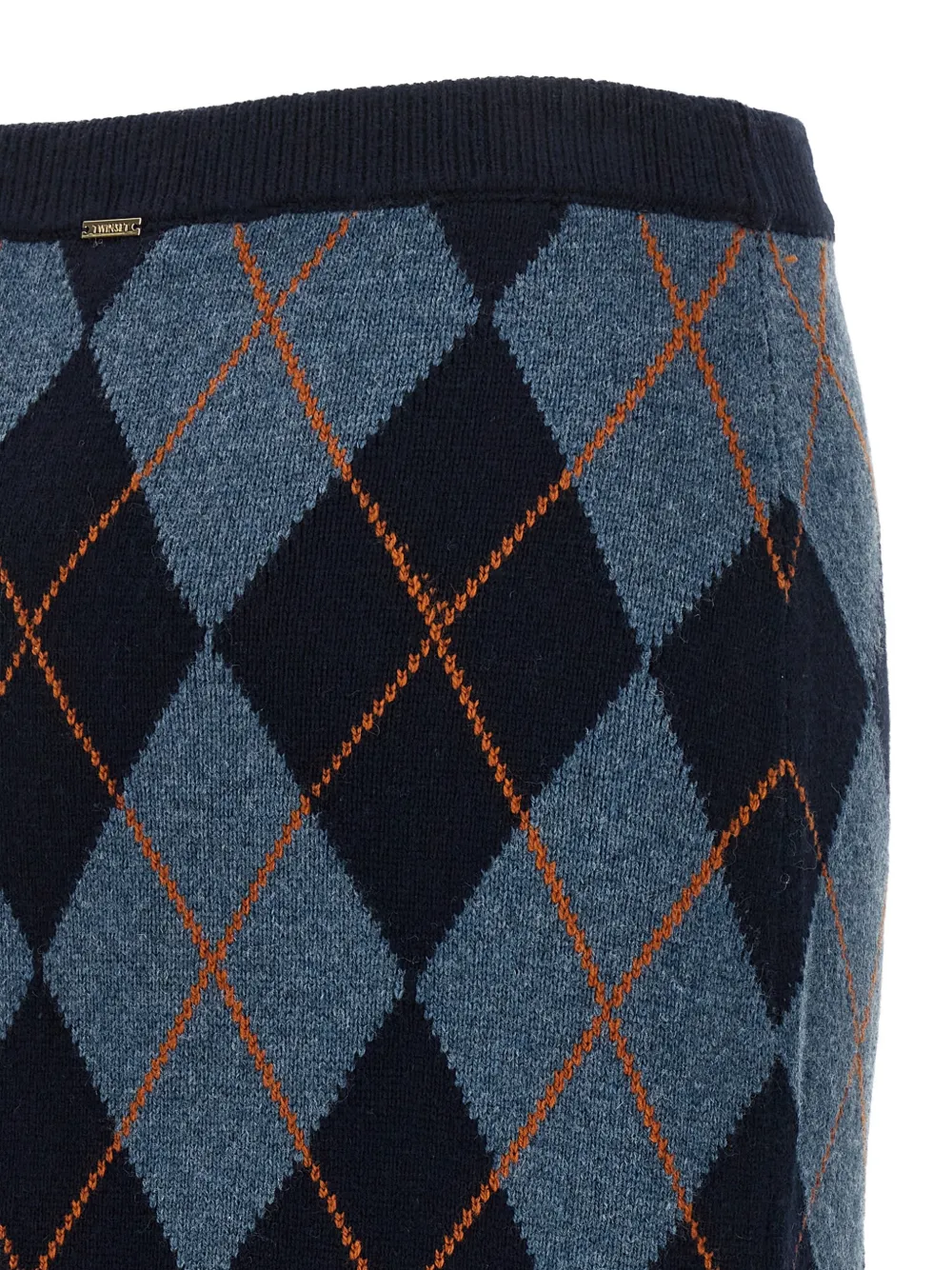 TWINSET jacquard-diamond skirt Blauw