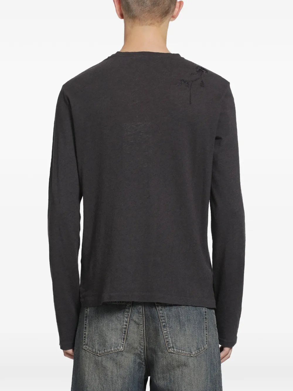 OUR LEGACY Bandaid longsleeve pure graphite cloudskin jersey Bruin