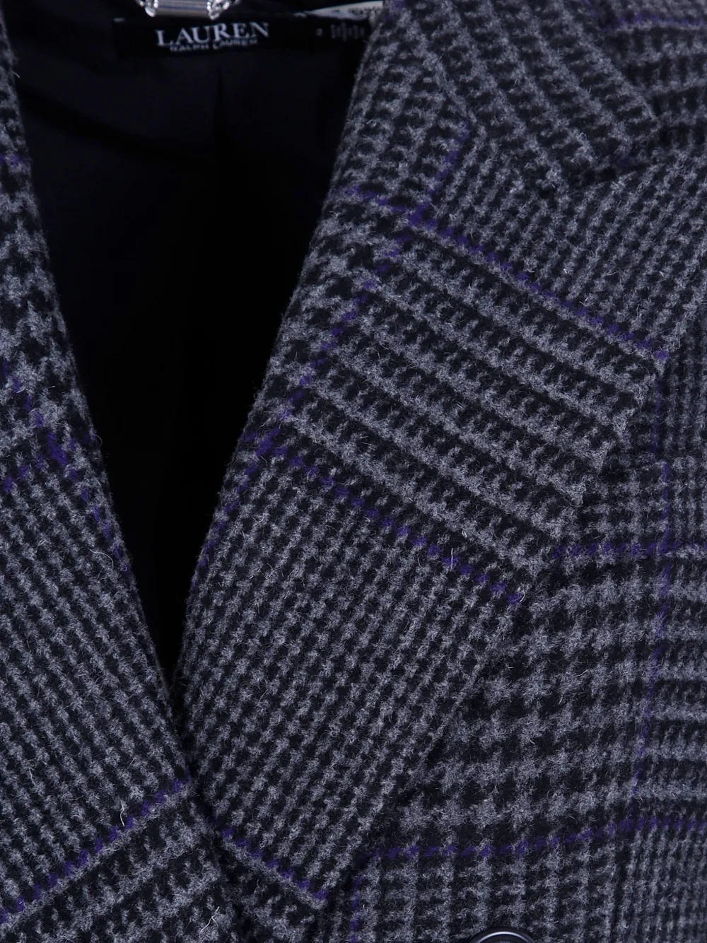 Lauren Ralph Lauren double-breasted Glen-check coat Grijs