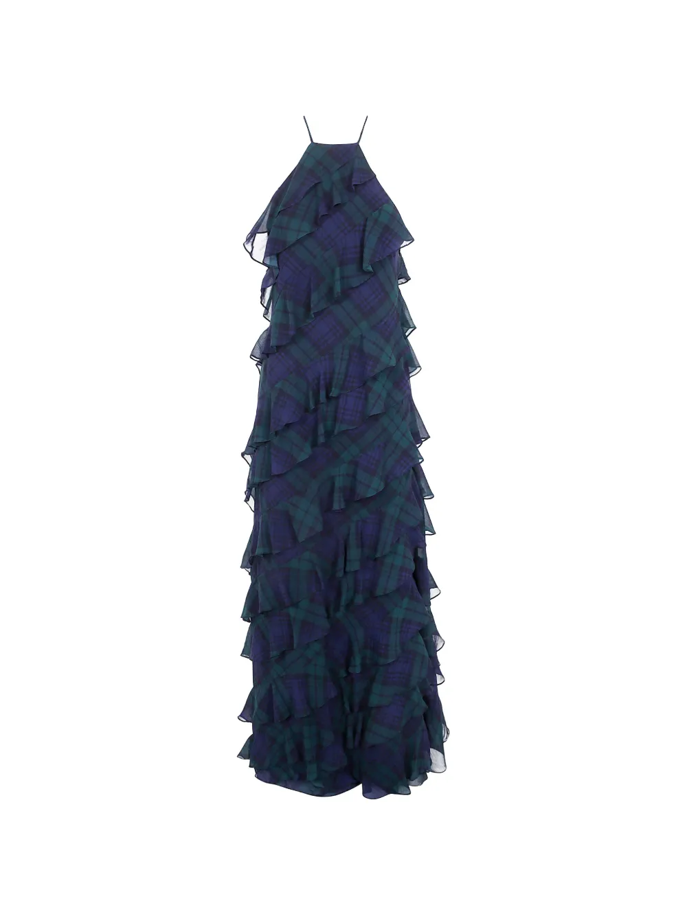 Lauren Ralph Lauren tartan ruffled dress - Blu