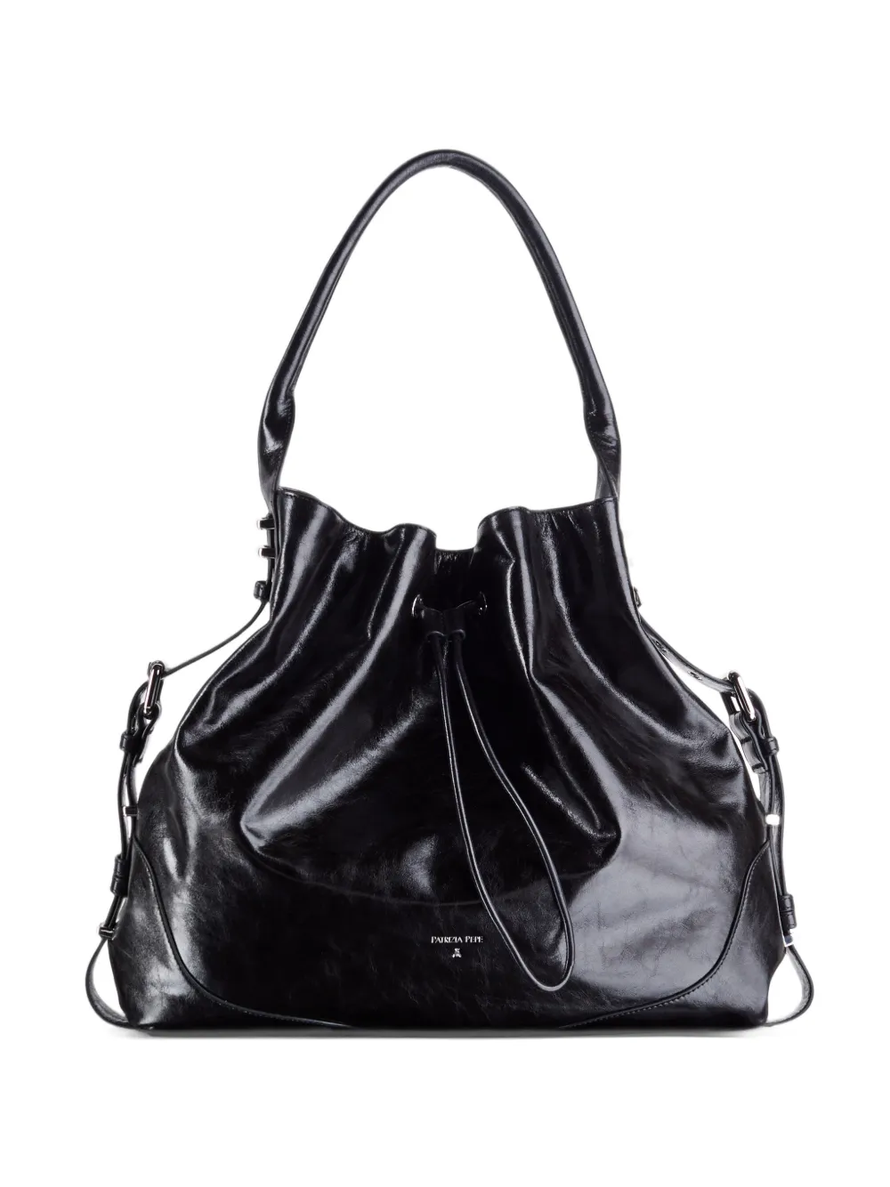Patrizia Pepe crinkled-finish drawstring backpack - Nero