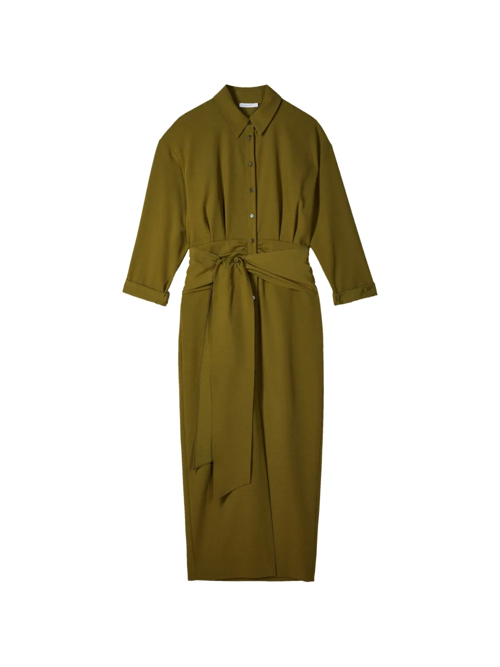 Patrizia Pepe belted shirt midi dress Groen