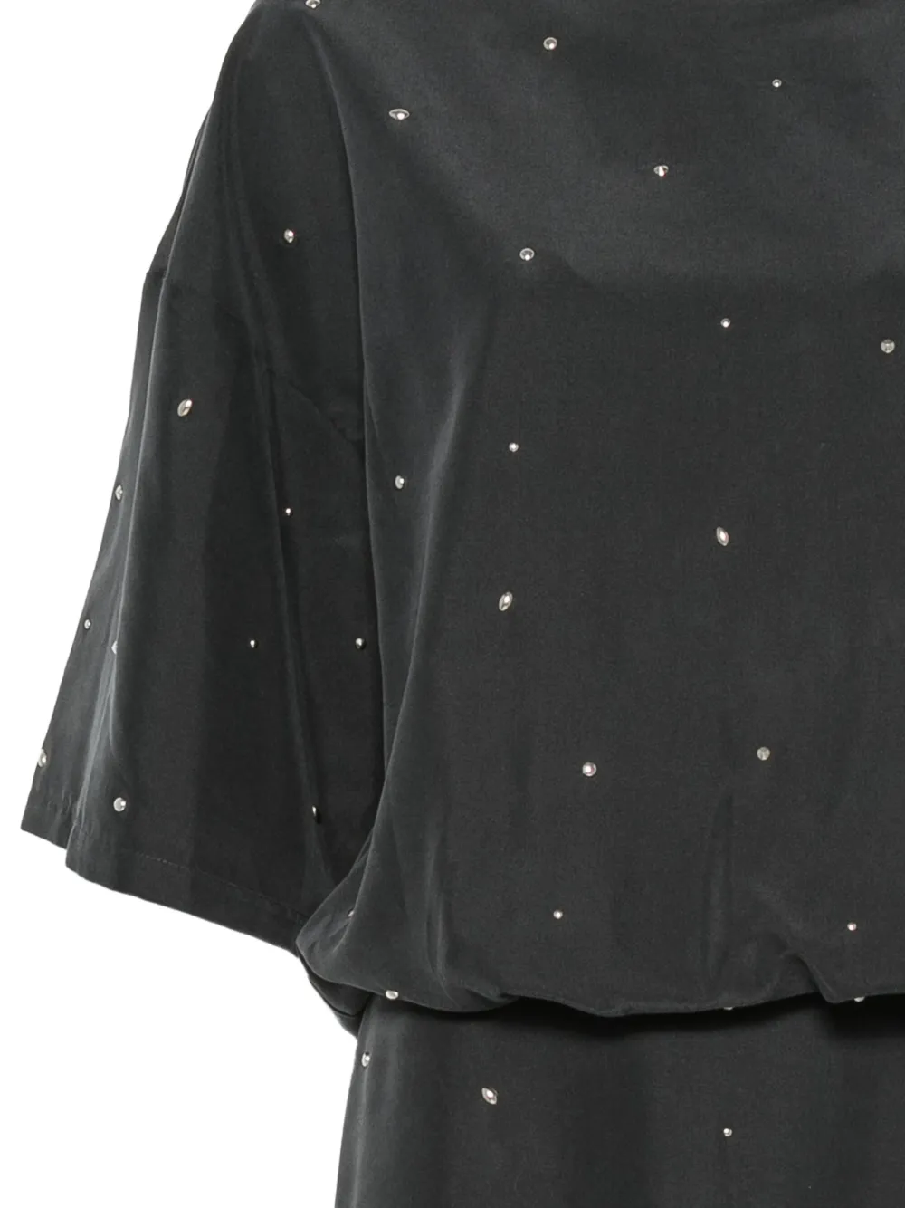 Alysi crystal-embellished short-sleeve maxi dress Zwart