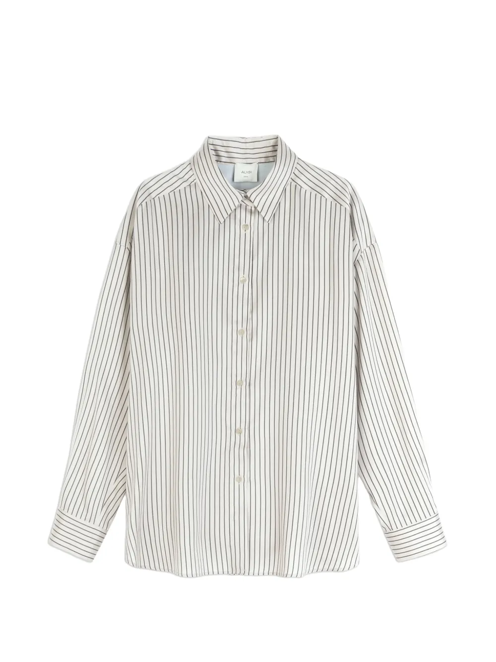 Alysi vertical-stripe long-sleeve shirt Beige
