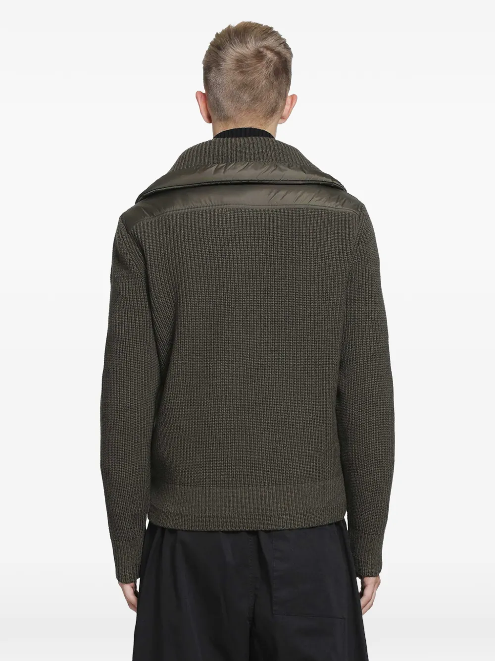 Moncler Grenoble quilted panel-knit jacket Groen