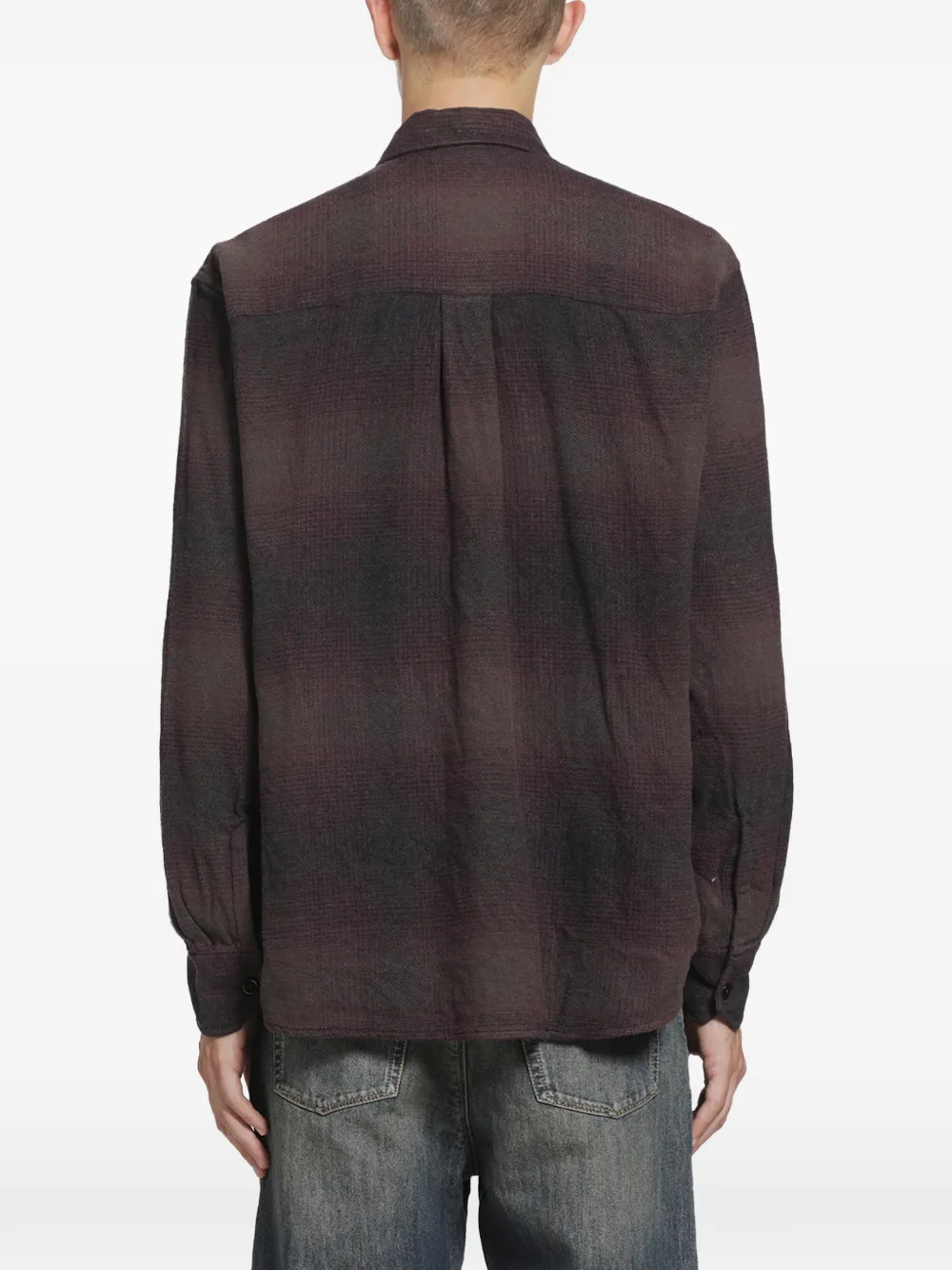 OUR LEGACY Above shirt cordial dusk check grain weave Bruin