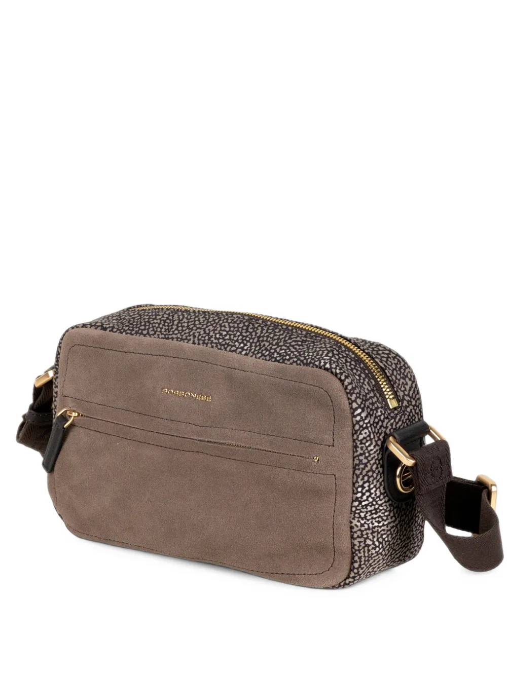 Borbonese O.P. print cross body bag - Marrone
